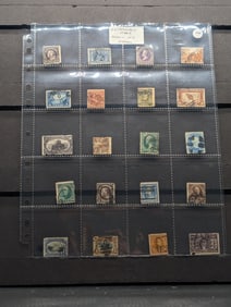Sheet Of Early U.S. Postage Stamps