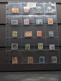Sheet Of Early U.S. Postage Stamps