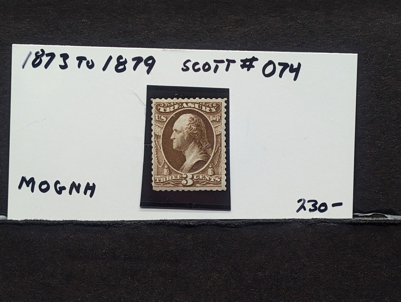 1873-1879 U.S. Stamp. Scott # 074. MOGNH (1 of 2)