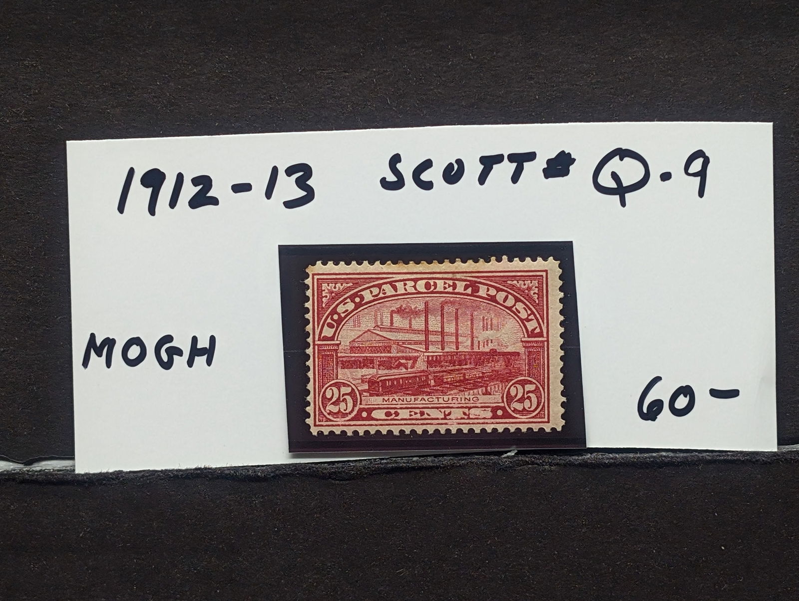 1912-13 U.S. Stamp. Scott # Q-9. MOGN (1 of 2)