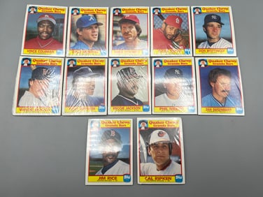 Lot of (12) 1986 Quaker Oats Granola Bars Baseball Factory Sealed Cello Packs
