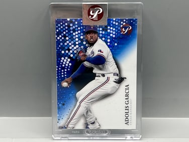 2022 Topps Pristine Adolis Garcia Blue Refractor #28/75 - Sealed In Mag From Topps