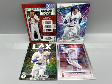 Lot of (4) Shohei Ohtani Baseball Cards