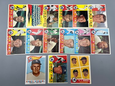 (Lot Of 15) 1960 Topps Yankees W/ Howard, Kubek, Stengel, Etc - Varying Conditions