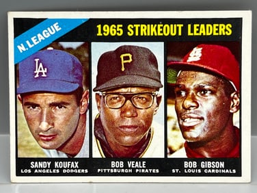 1966 Topps NL Strikeout Leaders Koufax/Veale/Gibson #225