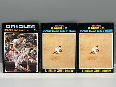 (Lot Of 3) 1971 Topps Brooks Robinson - #300 & #331 Ws Game 5