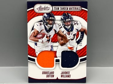 2024 Panini Absolute Memorabilia Team Tandem Materials Courtland Sutton/Javonte Williams Dual Relic