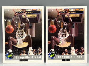 Lot of (2) 1992 Classic Draft Picks Shaquille O'Neal RCs #1