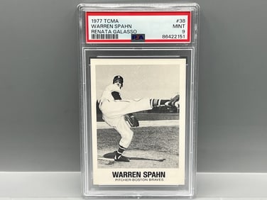 1977 TCMA Renata Galasso Warren Spahn #38 PSA Mint 9