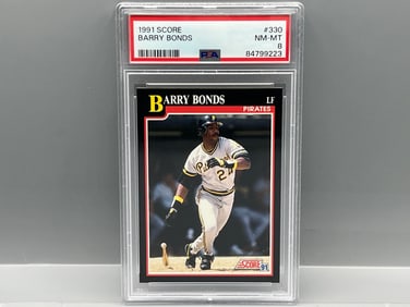1991 Score Barry Bonds #330 PSA NM-MT 8