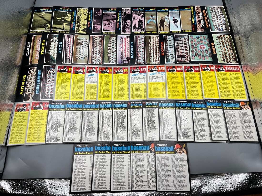 (Lot Of 40+)  1970 + 1971 Topps:  Checklists, Team Cards, World Series - Varying Conditions (1 of 5)