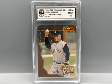 1994 Ted Williams Co. Roger Maris Etched In Stone #ES7 - Slabbed By GSA Grading