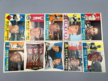 (Lot Of 10) 1960 Topps Stars/HOF W/ Snider, Ford, Maz, Martin, Etc - Varying Conditions