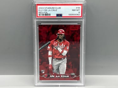 2024 Topps Stadium Club Elly De La Cruz Red Foil RC #48 PSA NM-MT 8