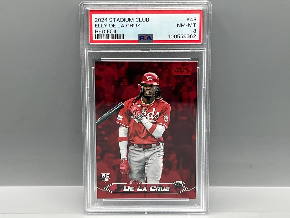 2024 Topps Stadium Club Elly De La Cruz Red Foil RC #48 PSA NM-MT 8 (1 of 2)