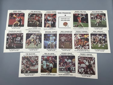 Late 1980s NFL Franchise Game San Francisco 49ers Complete Team Set - Joe Montana, Jerry Rice, Steve