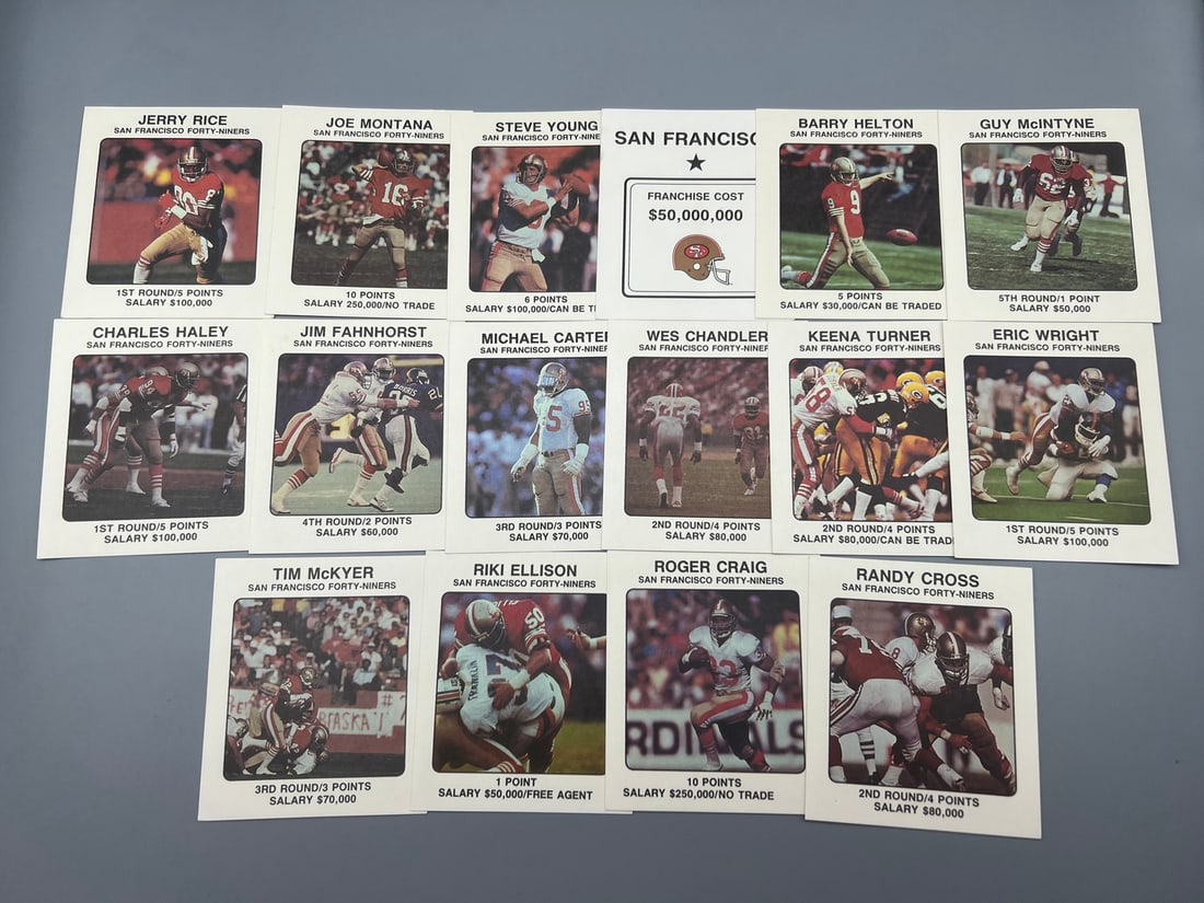 Late 1980s NFL Franchise Game San Francisco 49ers Complete Team Set - Joe Montana, Jerry Rice, Steve (1 of 4)