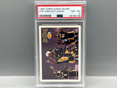 1996 Topps Super Teams Los Angeles Lakers PSA NM-MT 8