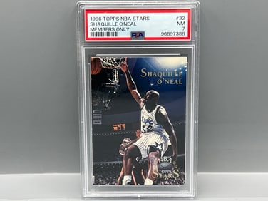 1996 Topps NBA Stars Members Only Shaquille O'Neal #32 PSA NM 7