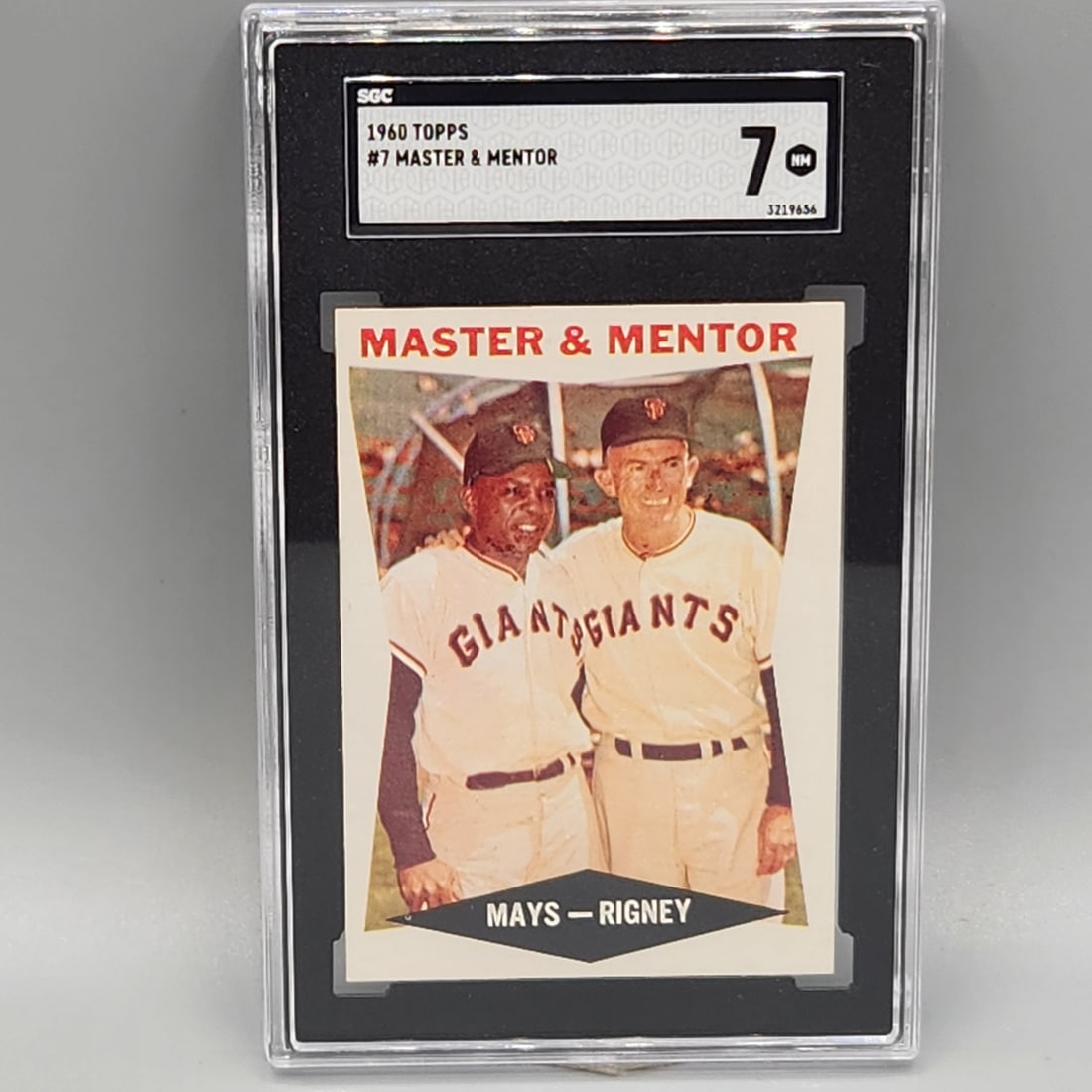 1960 Topps Master & Mentor #7 SGC 7 HOF - Willie Mays, Bill Rigney: 1960 Topps Master & Mentor #7 SGC 7 HOF - Willie Mays, Bill Rigney