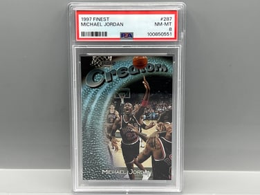 1997 Finest Michael Jordan Silver Uncommon #287 PSA NM-MT 8