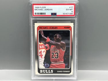 1988 Fleer Michael Jordan #17 PSA EX-MT 6 - 3rd Year Card