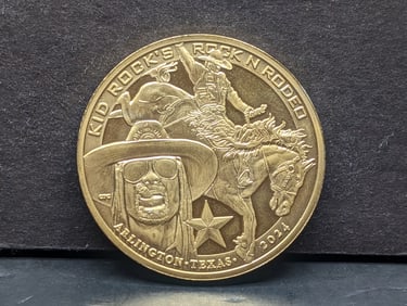 1 Oz. .999 FINE SILVER PBR Kid Rock's Rock-N-Rodeo Designed Round - Gold *LAYERED*