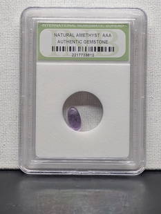 Authentic Gemstone!! Natural AAA Amethyst!! - Slabbed by International Numismatic Bureau: Authentic Gemstone!! Natural AAA Amethyst!! - Slabbed by International Numismatic Bureau