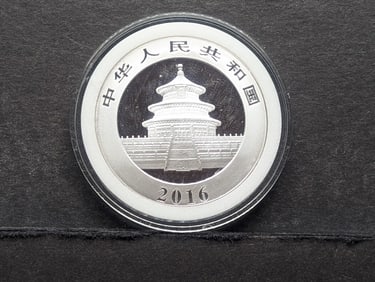 30 Grams .999 FINE SILVER 2016 China 10 Yuan Panda Coin in Capsule