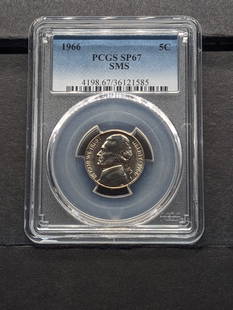 1966 SMS Jefferson Nickel - PCGS SP67: 1966 SMS Jefferson Nickel - PCGS SP67