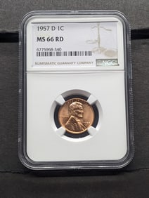 1957-D Lincoln Wheat Cent - NGC MS66 RD