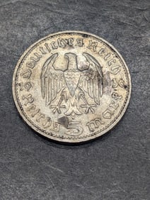 1936-J Germany 5 Silver Reichsmark