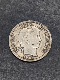 1901-O Barber Silver Dime
