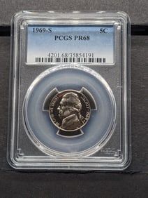 1969-S PROOF Jefferson Nickel - PCGS PR68