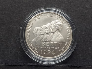 1994-W UNC Women in Military Service Memorial Commemorative Silver Dollar in Capsule