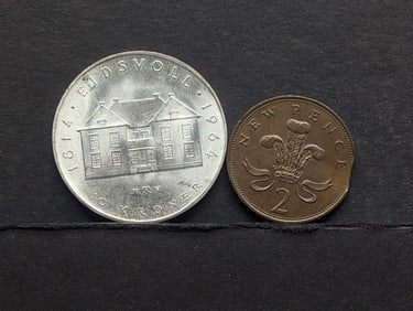 1964 Norway 10 Silver Kroner & 1971 Great Britain 2 New Pence