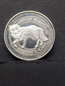 1 Oz. .999 FINE SILVER The Seal of the State of Alaska Designed Round