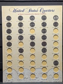Partial 50 States Commemorative Quarter Collection in Display
