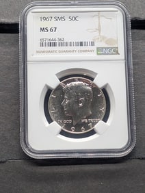 1967 SMS Kennedy Silver Half Dollar - NGC MS67