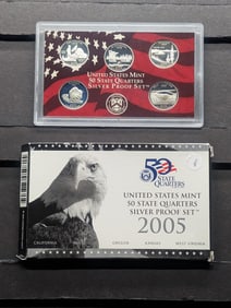 2005-S Silver Proof Set State Quarters (5)