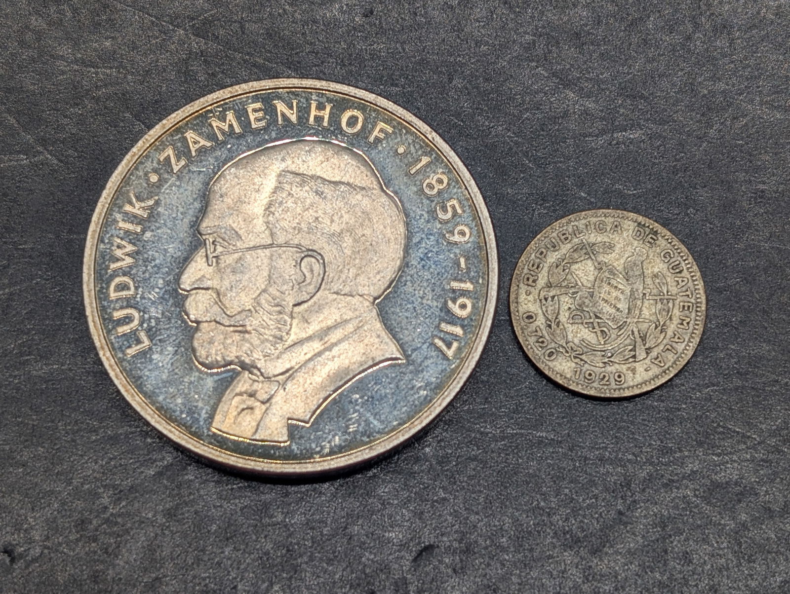 1979 Poland 100 Silver Zlotys & 1929 Guatemala 5 Silver Centavos (1 of 2)