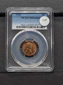 1935 Lincoln Cent PCGS MS64 Red