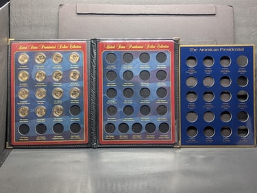 Partial United States Presidential Dollar Collection in Display Book