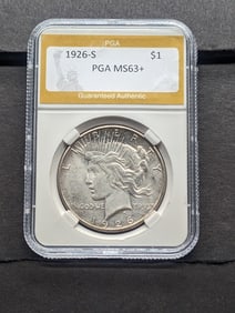 1926-S Peace Dollar PGA MS63 + Semi Key Date
