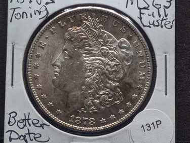 1878-S Morgan Better Date MS63 Full Luster