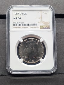 1987-D Kennedy Half Dollar - NGC MS66