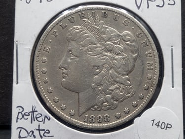 1898-S Morgan Better Date VF35
