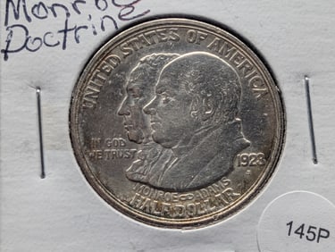 1923-S Monroe Doctrine Half Dollar AU+