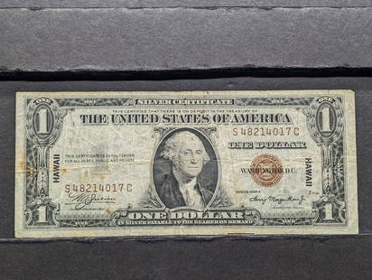 1935 A Series $1.00 Silver Certificate Hawaii Note **VG**: 1935 A Series $1.00 Silver Certificate Hawaii Note **VG**