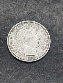 **AU DETAILS** 1909-D Barber Silver Dime